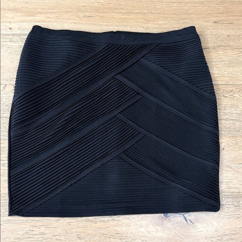 LANE BRYANT Womens Pencil Skirt Front Pleats Black